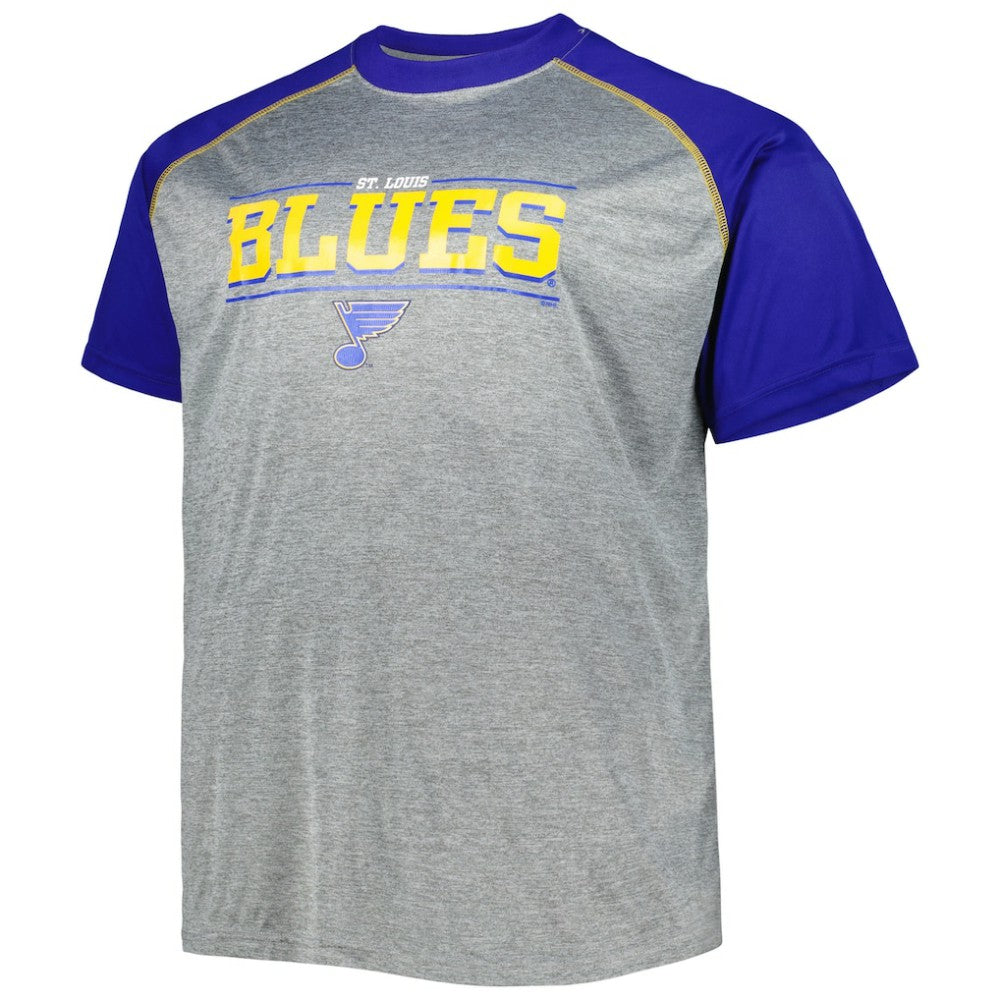 St. Louis Blues Big & Tall Logo Raglan T-Shirt - Heather Gray - NHL