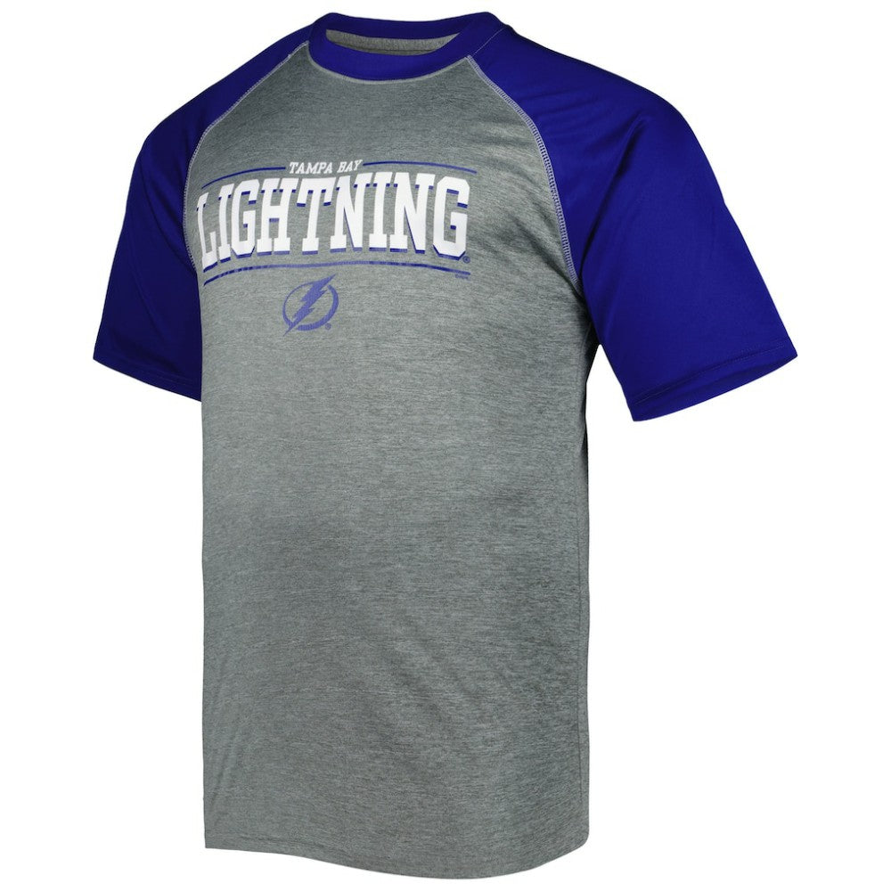 Tampa Bay Lightning Big & Tall Logo Raglan T-Shirt - Heather Gray - NHL