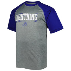 Tampa Bay Lightning Big & Tall Logo Raglan T-Shirt - Heather Gray - NHL