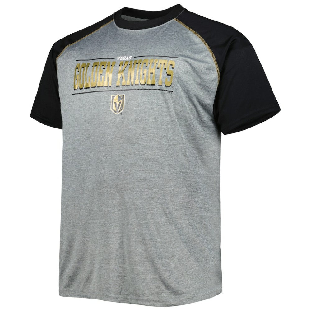 Vegas Golden Knights Big & Tall Logo Raglan T-Shirt - Heather Gray - NHL