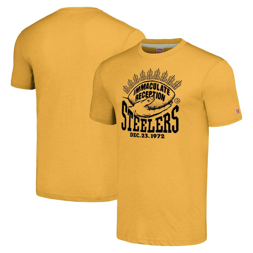 Franco Harris Pittsburgh Steelers Homage Immaculate Reception T-Shirt Gold | NFL