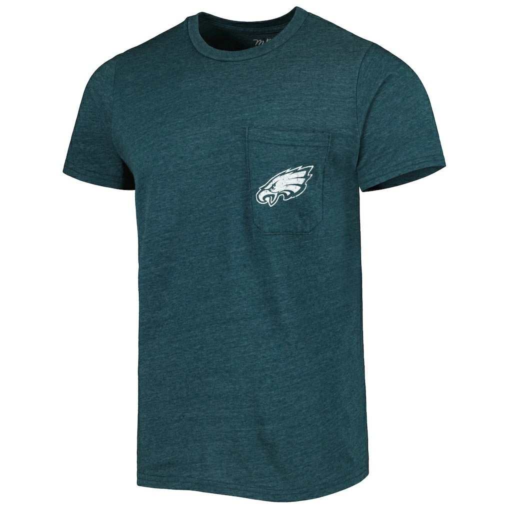 Philadelphia Eagles Majestic Threads Tri-Blend Pocket T-Shirt Midnight Green | NFL