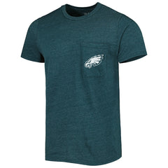 Philadelphia Eagles Majestic Threads Tri-Blend Pocket T-Shirt Midnight Green | NFL