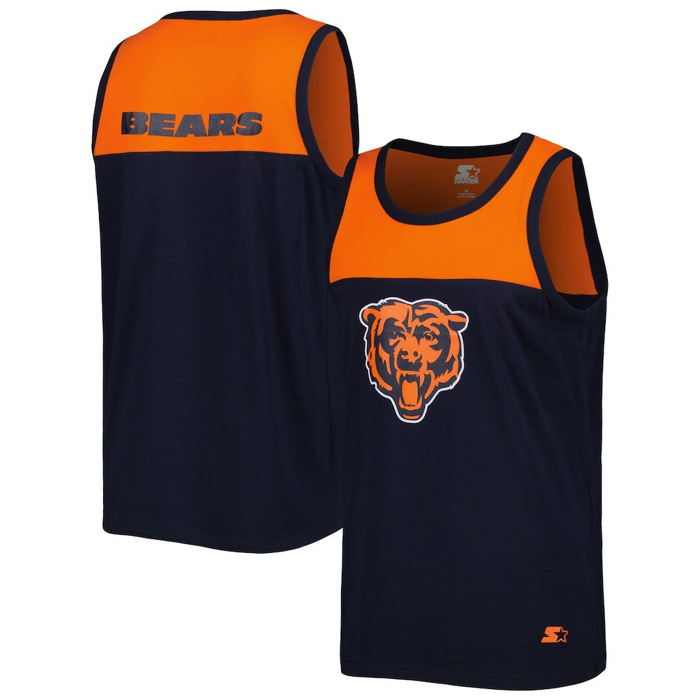 Chicago Bears Starter Logo Touchdown Fashion Tank Top Navy/Orange | NFL