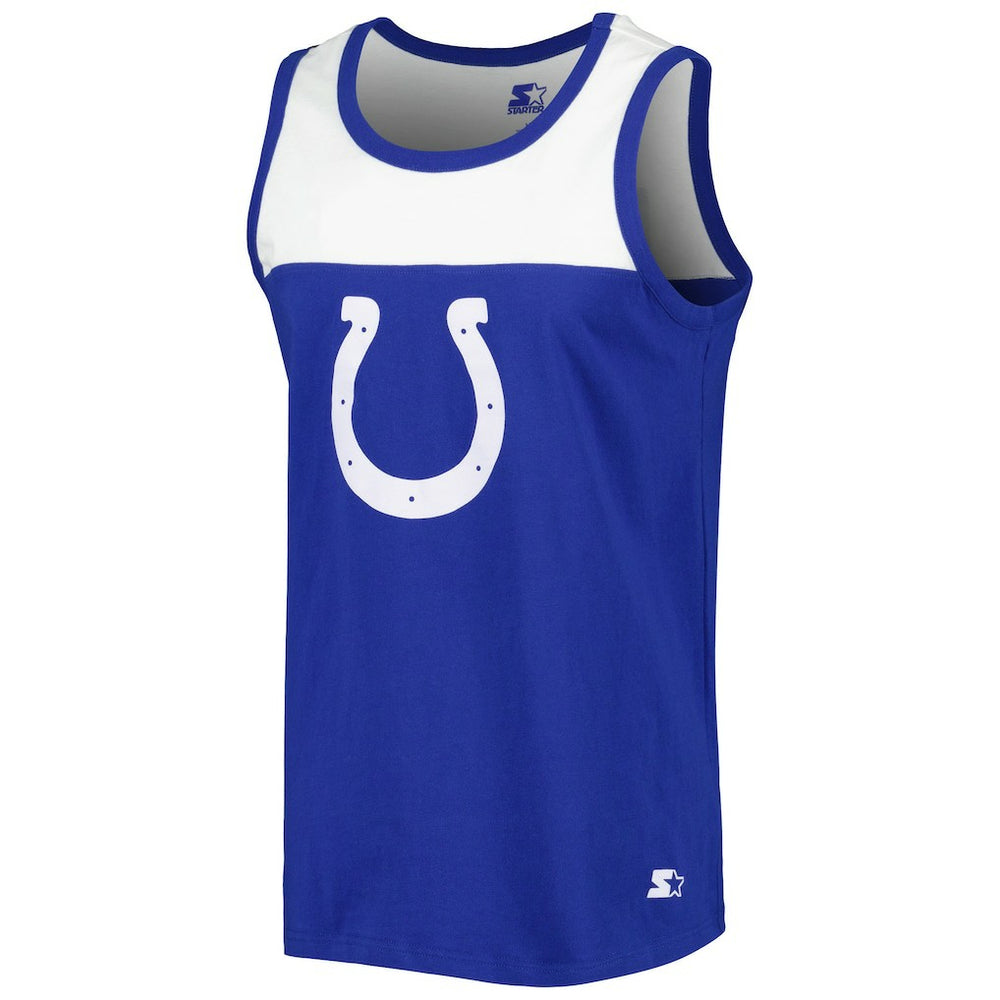 Indianapolis Colts Starter Logo Touchdown Fashion Tank Top Royal/White | NFL