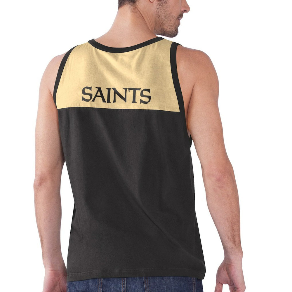 New Orleans Saints Starter Logo Touchdown Fashion Tank Top Black/Gold | NFL