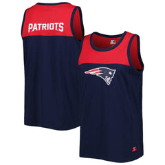 New England Patriots Starter Logo Touchdown Fashion Tank Top Navy/Red | NFL