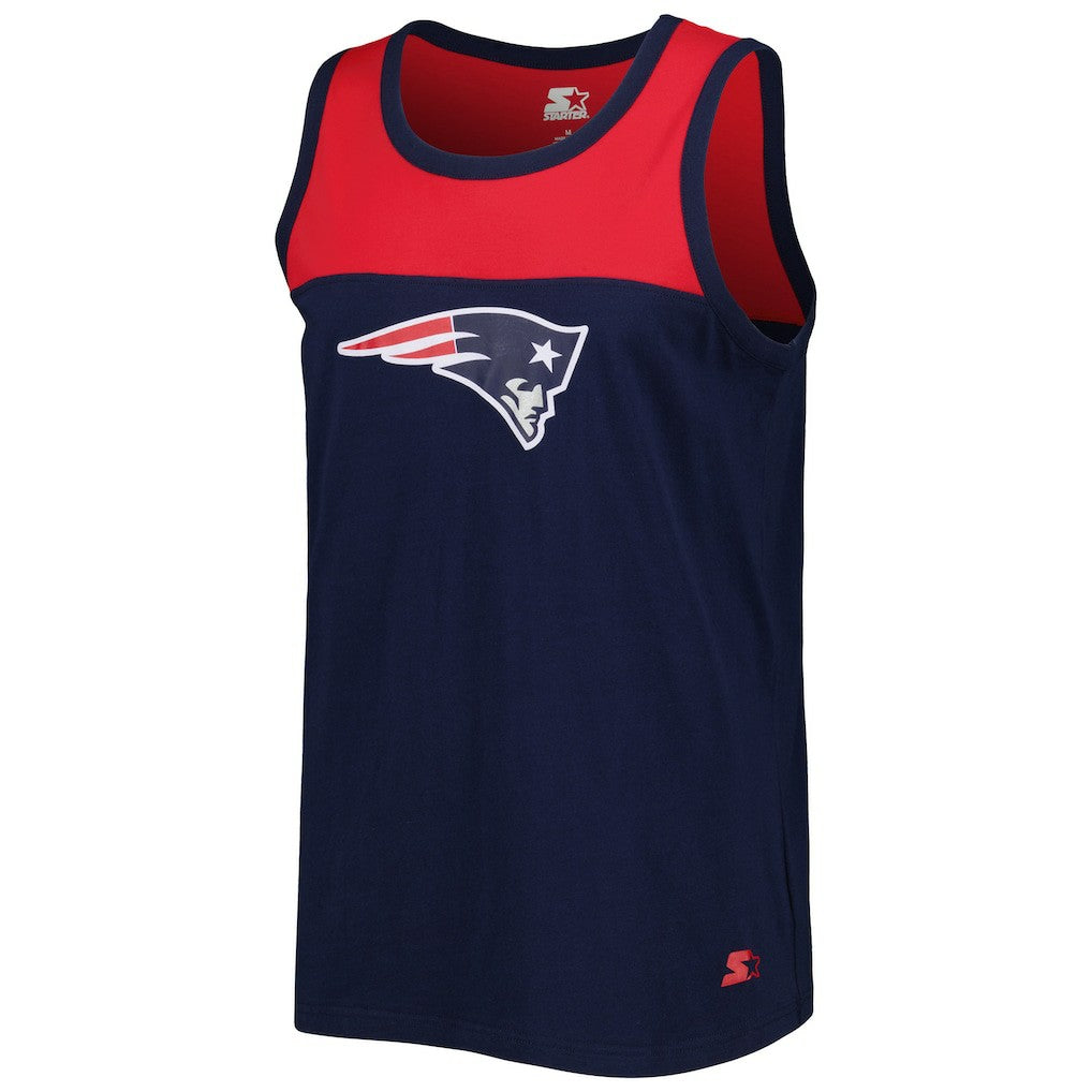 New England Patriots Starter Logo Touchdown Fashion Tank Top Navy/Red | NFL