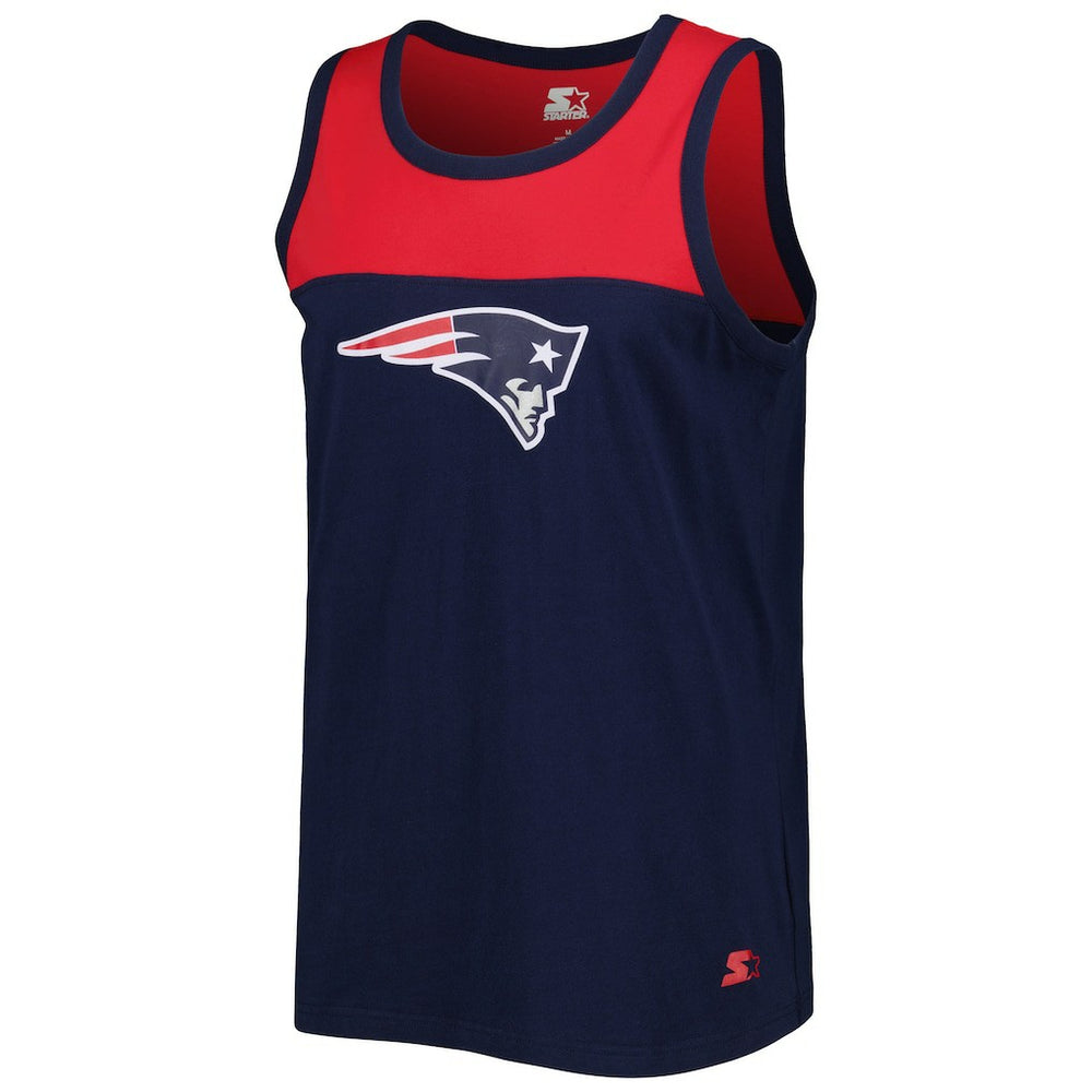 New England Patriots Starter Logo Touchdown Fashion Tank Top Navy/Red | NFL