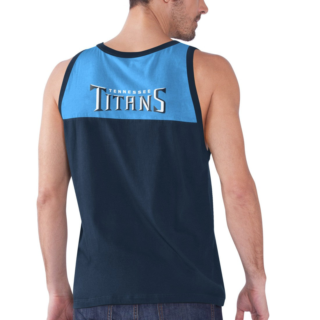 Tennessee Titans Starter Logo Touchdown Fashion Tank Top Navy/Light Blue | NFL