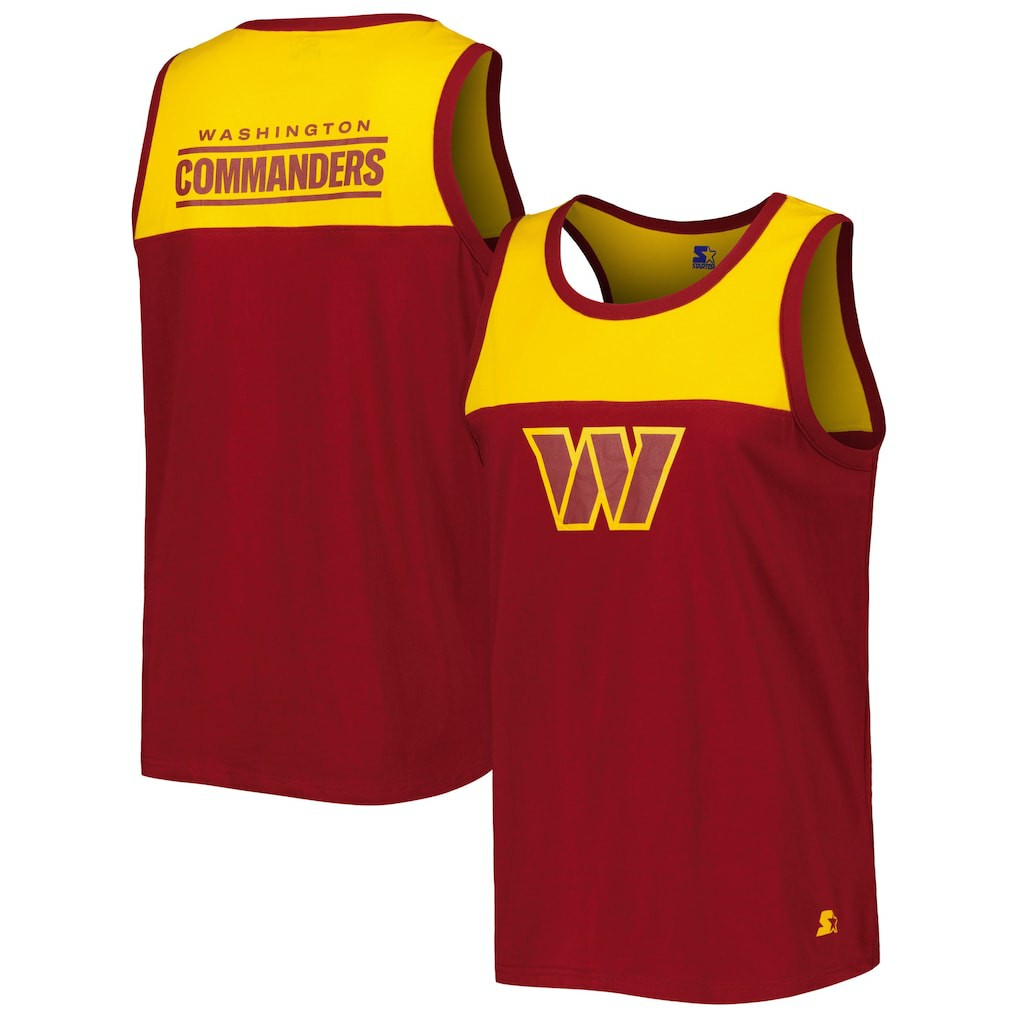 Washington Commanders Starter Logo Touchdown Fashion Tank Top Burgundy/Gold | NFL