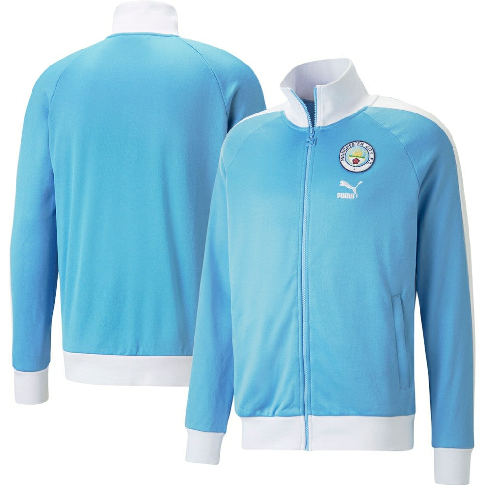Manchester City ftblHeritage T7 Raglan Full-Zip Track Jacket Sky Blue | Puma Online
