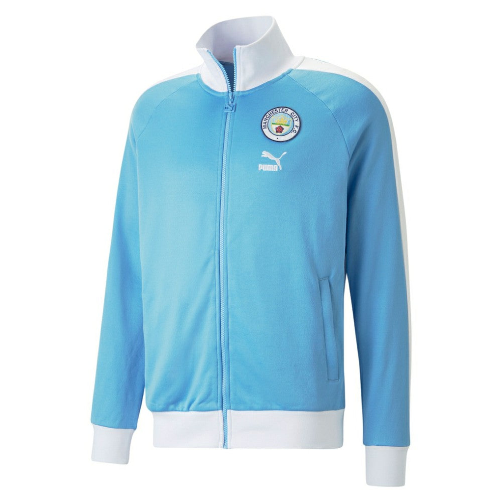 Manchester City ftblHeritage T7 Raglan Full-Zip Track Jacket Sky Blue | Puma Online