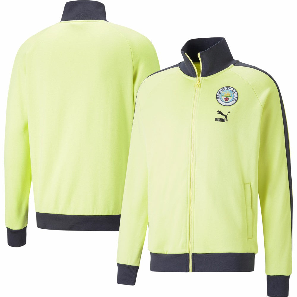 Manchester City ftblHeritage T7 Raglan Full-Zip Track Jacket Yellow | Puma
