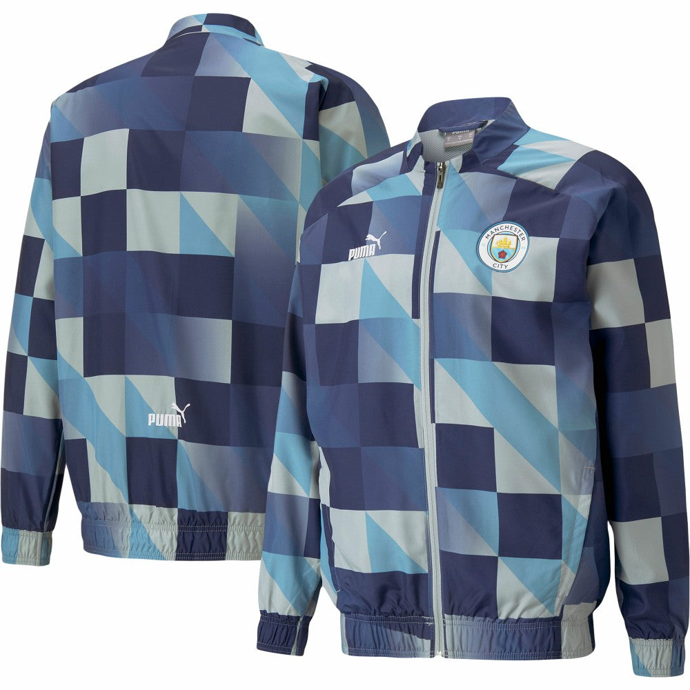 Manchester City 2022/23 Pre-Match Full-Zip Jacket Navy/Gray | Puma Online