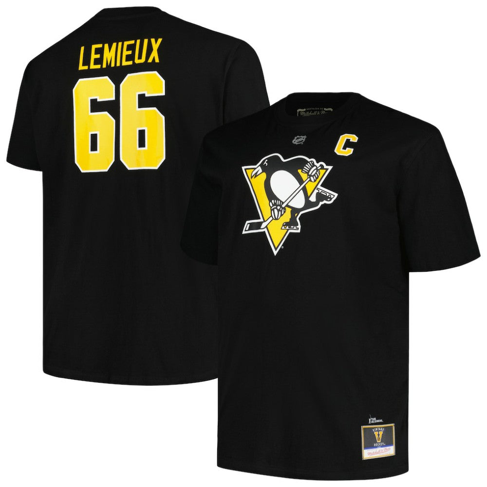 Mario Lemieux Pittsburgh Penguins Mitchell & Ness Big & Tall Name & Number T-Shirt - Black - NHL