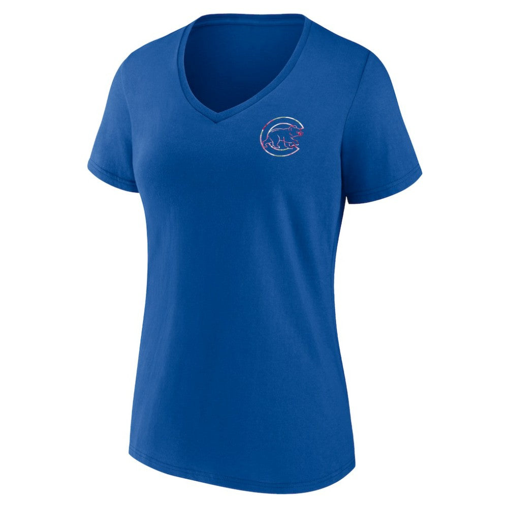 Chicago Cubs Women's Team Logo Mother's Day V-Neck T-Shirt - MLB