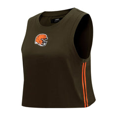 Cleveland Browns Pro Standard Women's Ombre Wordmark Classic Cropped Tank Top Brown | NFL