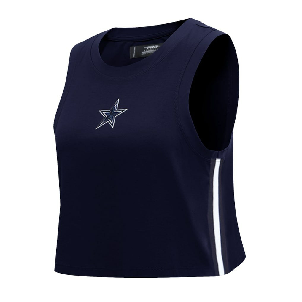 Dallas Cowboys Pro Standard Women's Ombre Wordmark Classic Cropped Tank Top Navy | NFL