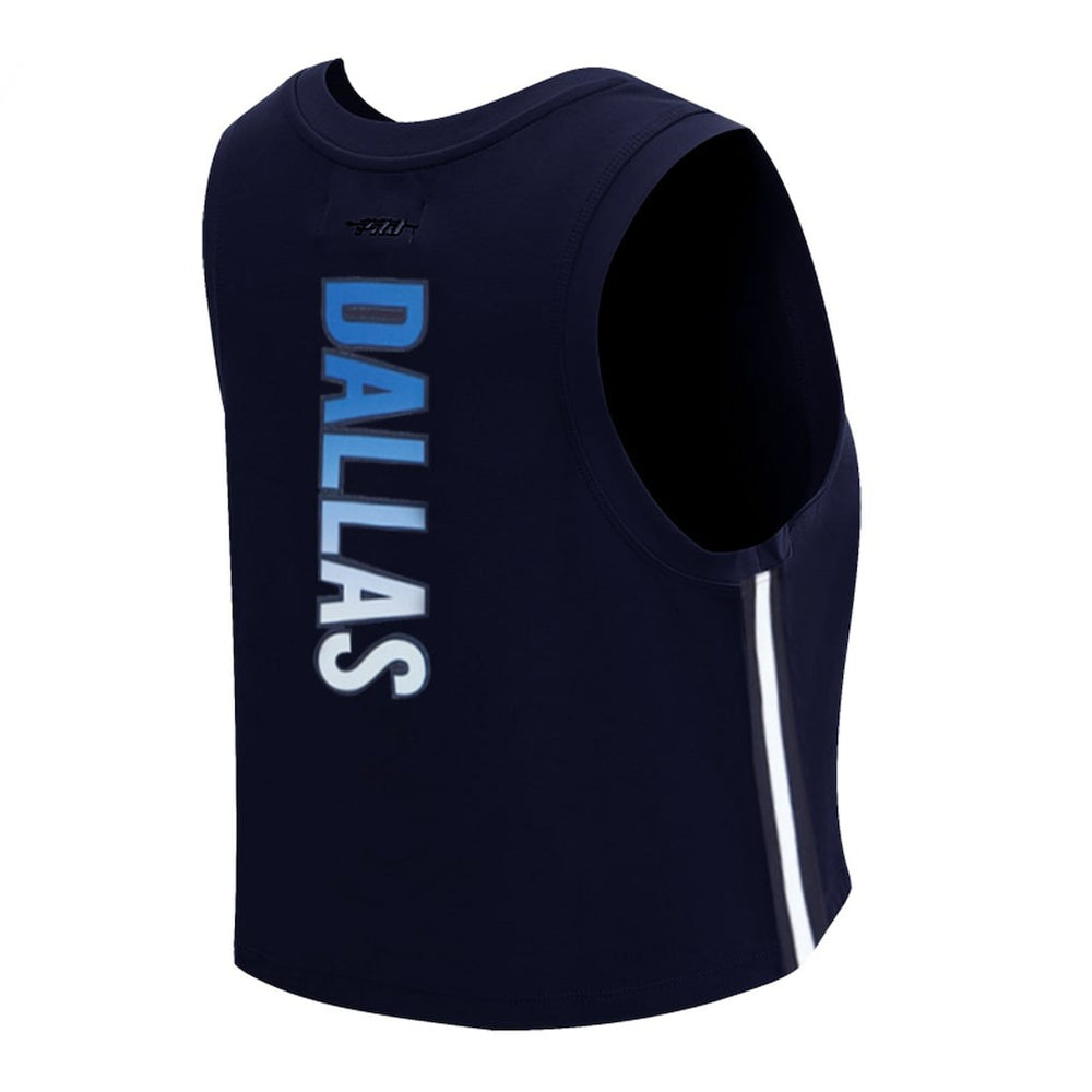 Dallas Cowboys Pro Standard Women's Ombre Wordmark Classic Cropped Tank Top Navy | NFL