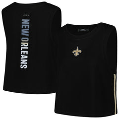 New Orleans Saints Pro Standard Women's Ombre Wordmark Classic Cropped Tank Top Black | NFL