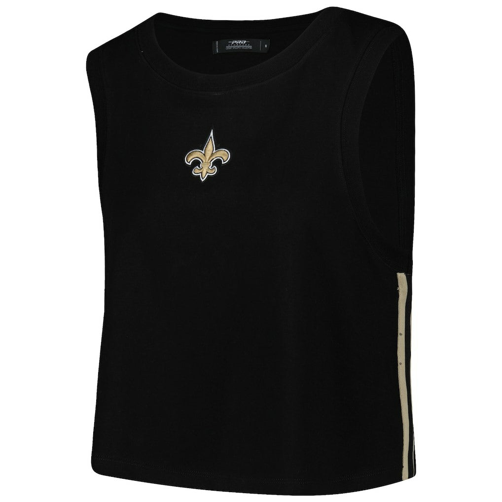 New Orleans Saints Pro Standard Women's Ombre Wordmark Classic Cropped Tank Top Black | NFL