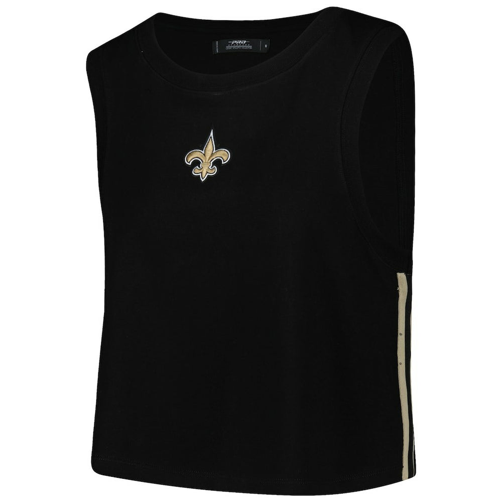New Orleans Saints Pro Standard Women's Ombre Wordmark Classic Cropped Tank Top Black | NFL