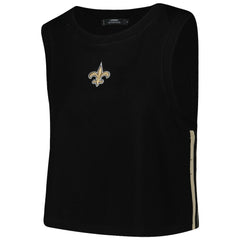 New Orleans Saints Pro Standard Women's Ombre Wordmark Classic Cropped Tank Top Black | NFL