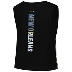 New Orleans Saints Pro Standard Women's Ombre Wordmark Classic Cropped Tank Top Black | NFL