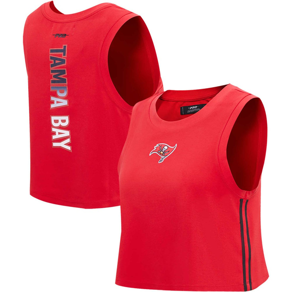 Tampa Bay Buccaneers Pro Standard Women's Ombre Wordmark Classic Cropped Tank Top Red | NFL