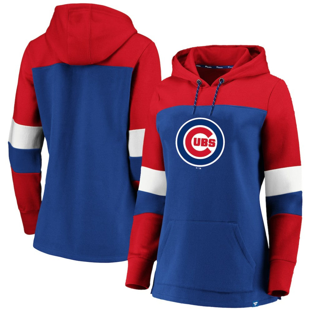 Chicago Cubs Women's Plus Size Colorblock Pullover Hoodie - MLB