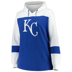Kansas City Royals Women's Plus Size Colorblock Pullover Hoodie - MLB