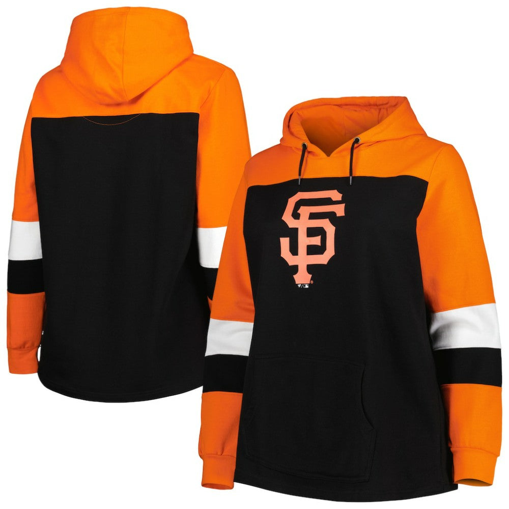 San Francisco Giants Women's Plus Size Colorblock Pullover Hoodie - MLB