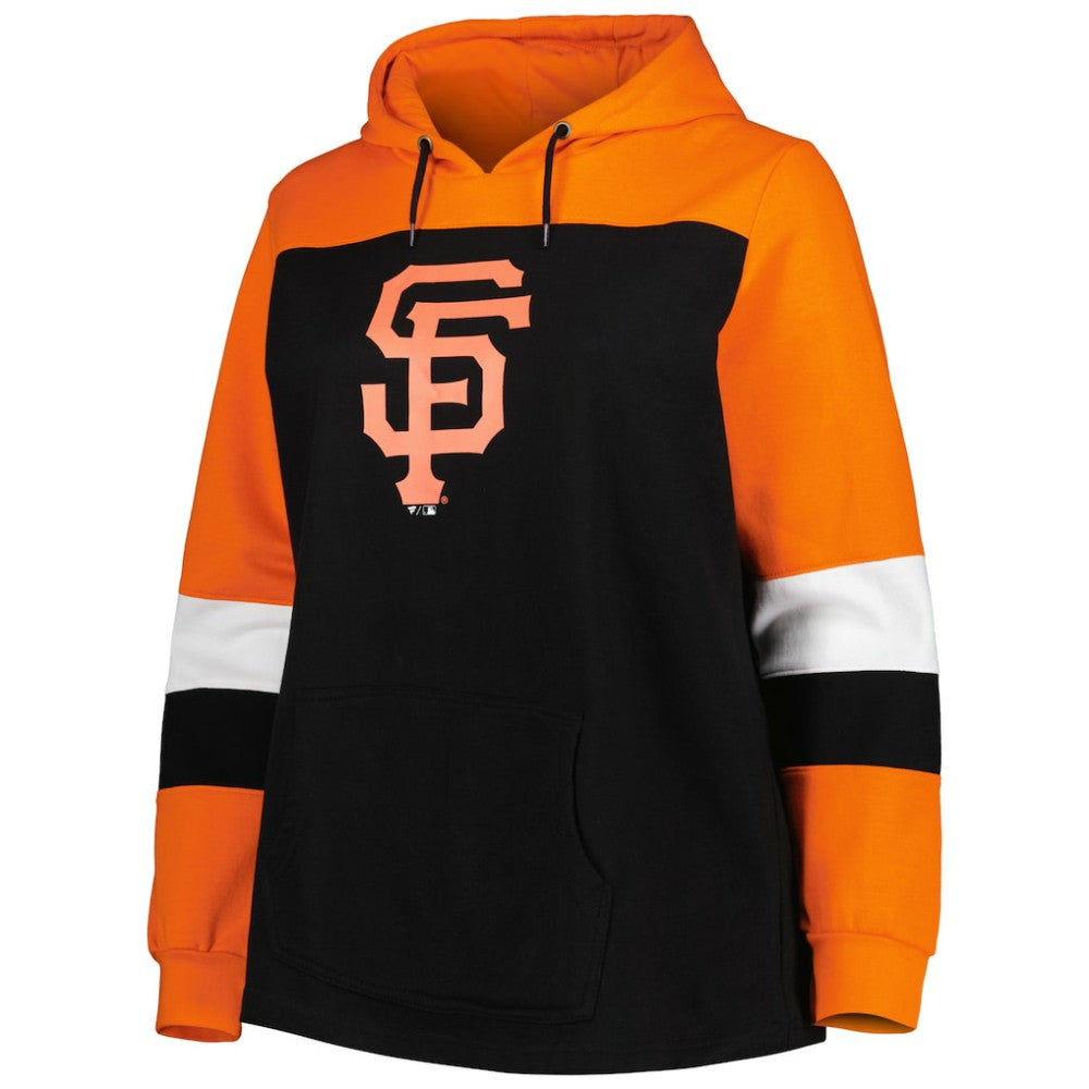 San Francisco Giants Women's Plus Size Colorblock Pullover Hoodie - MLB