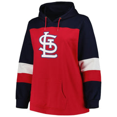 St. Louis Cardinals Women's Plus Size Colorblock Pullover Hoodie - MLB