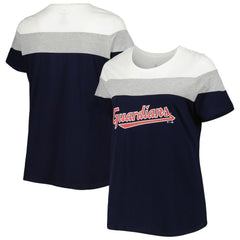 Cleveland Guardians Women's Plus Size Colorblock T-Shirt - MLB