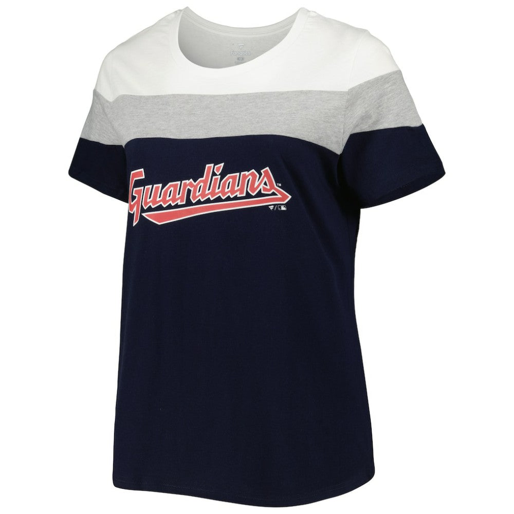 Cleveland Guardians Women's Plus Size Colorblock T-Shirt - MLB