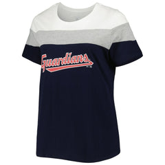 Cleveland Guardians Women's Plus Size Colorblock T-Shirt - MLB