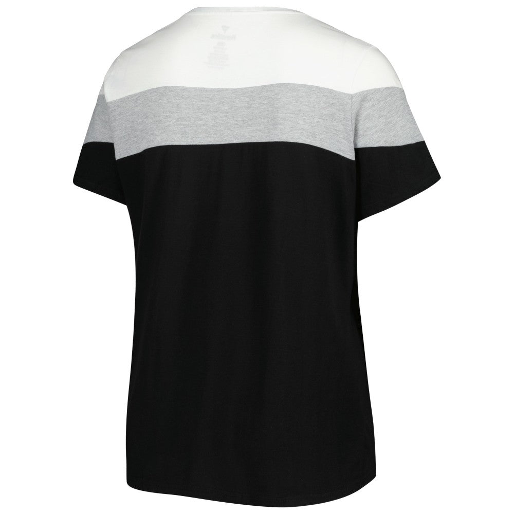 Miami Marlins Women's Plus Size Colorblock T-Shirt - MLB