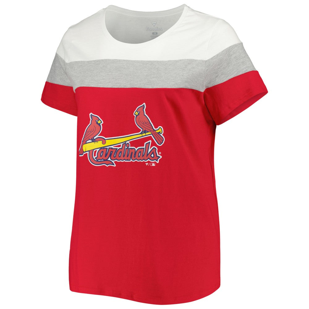 St. Louis Cardinals Women's Plus Size Colorblock T-Shirt - MLB