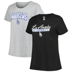 Los Angeles Dodgers Profile Women's Plus Size T-Shirt Combo Pack - MLB