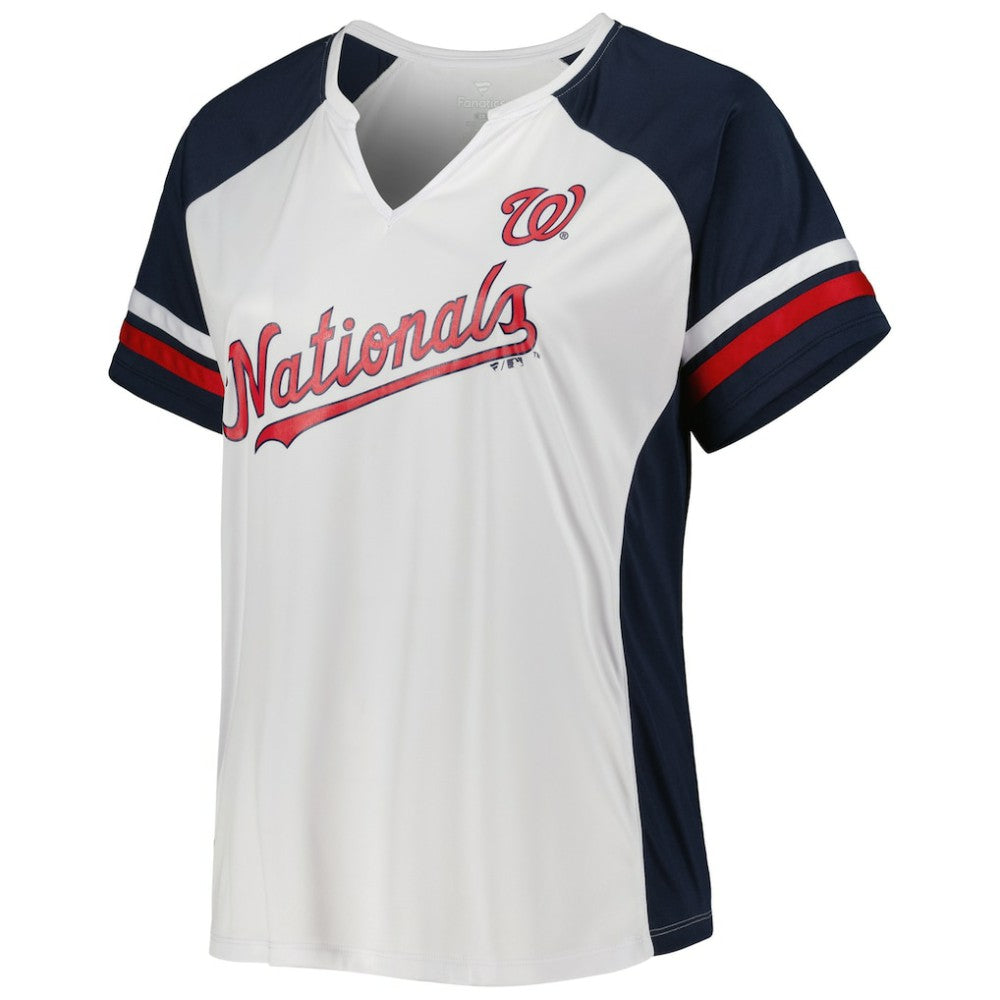 Washington Nationals Women's Plus Size Notch Neck T-Shirt - MLB