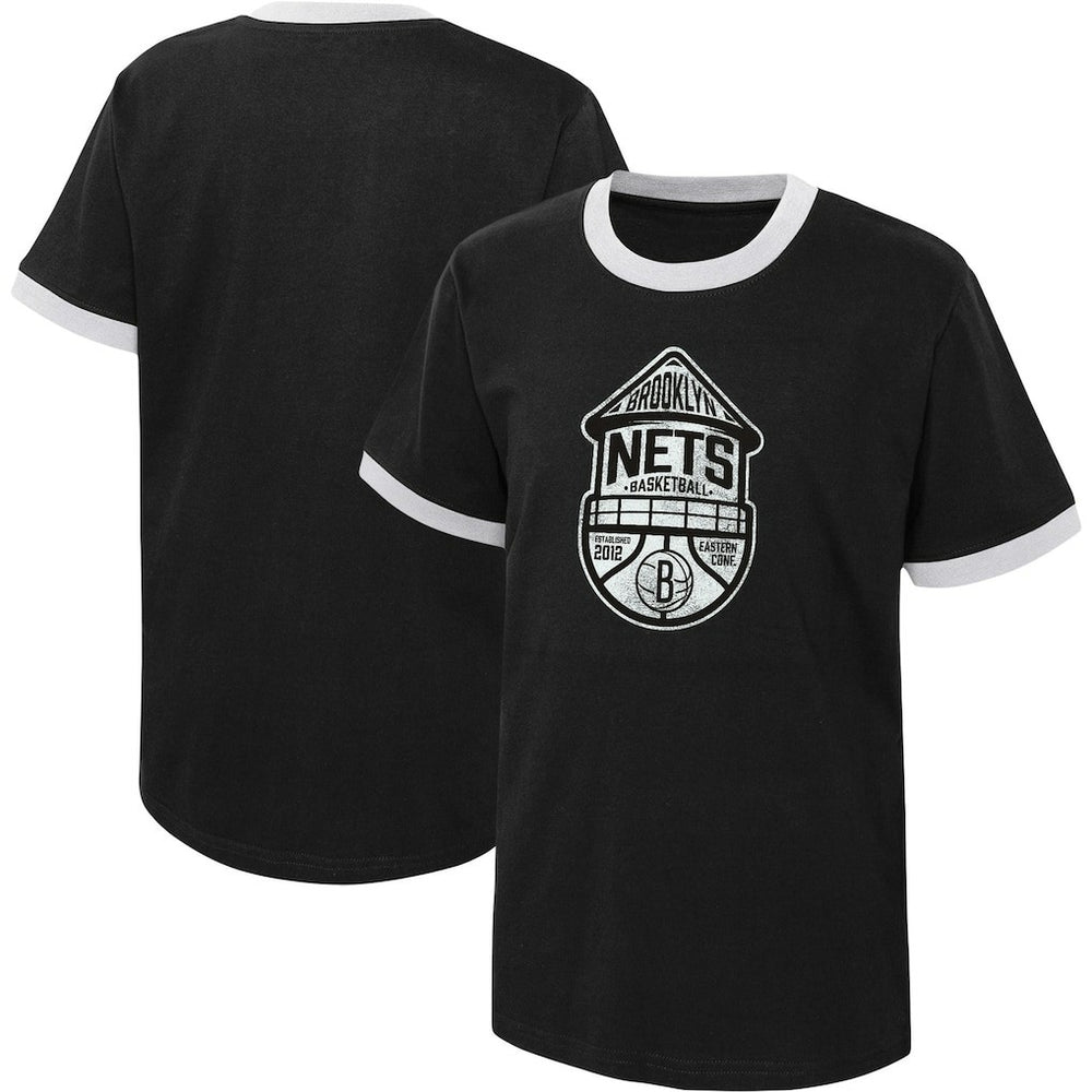 Brooklyn Nets Youth Hoop City Hometown Ringer T-Shirt Black - NBA