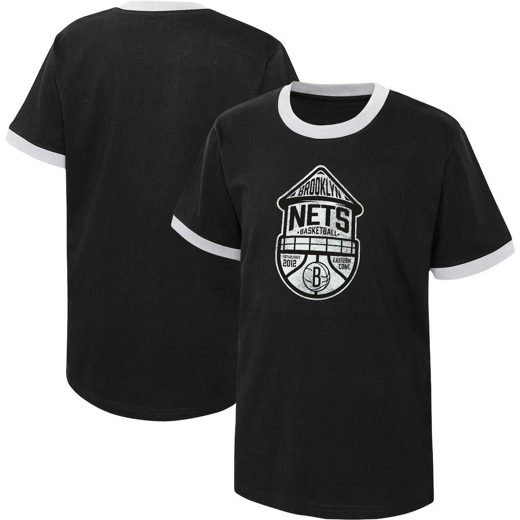 Brooklyn Nets Youth Hoop City Hometown Ringer T-Shirt Black - NBA
