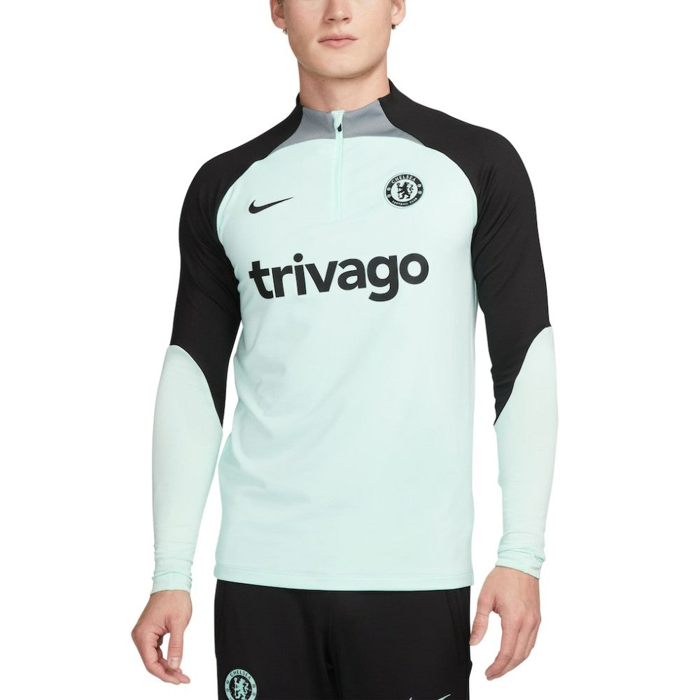 Chelsea Strike Drill 2023/24 Performance Quarter-Zip Long Sleeve Top Mint | Nike