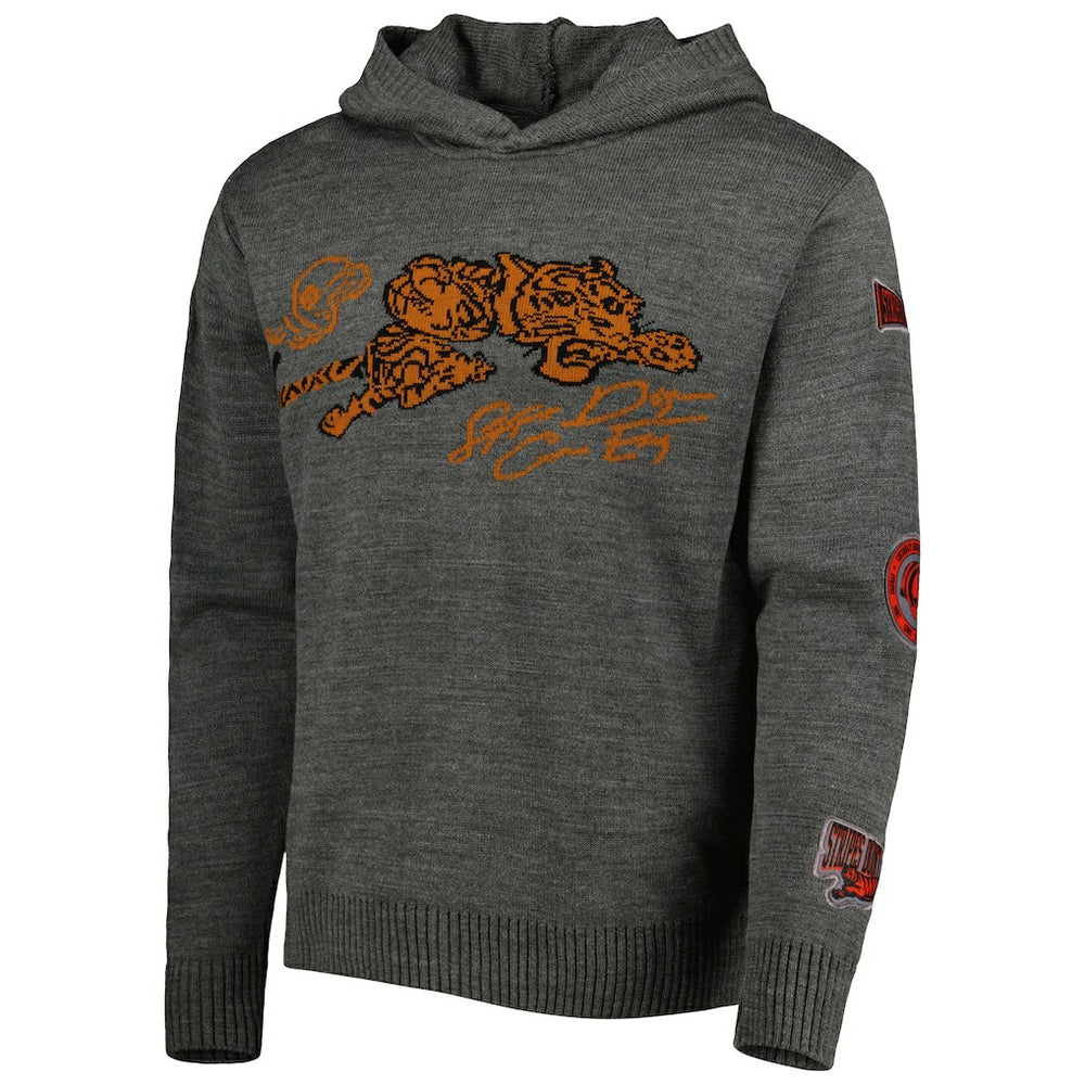Cincinnati Bengals x BlaCkOWned Stripes Don't Come Easy Pullover Hoodie Gray | NFL