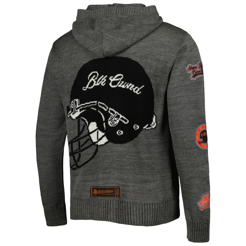 Cincinnati Bengals x BlaCkOWned Stripes Don't Come Easy Pullover Hoodie Gray | NFL