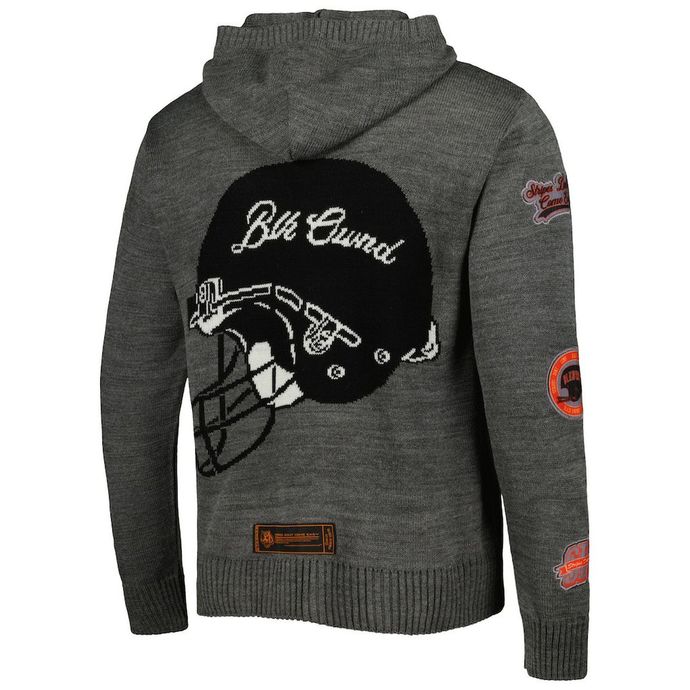 Cincinnati Bengals x BlaCkOWned Stripes Don't Come Easy Pullover Hoodie Gray | NFL