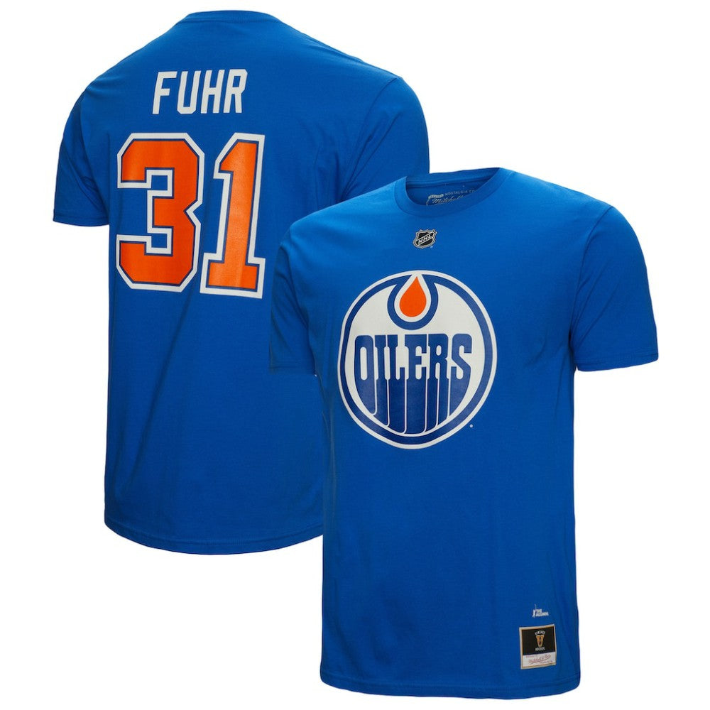 Grant Fuhr Edmonton Oilers Mitchell & Ness Name & Number T-Shirt - Royal - NHL