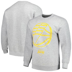 Los Angeles Lakers Stadium Essentials Unisex Element Logo Pop Pullover Sweatshirt Heather Gray - NBA